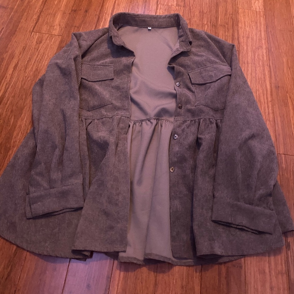brown dressy button up jacket